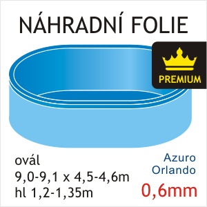 Náhradní folie pro oválný bazén 9,10  x 4,60 m
